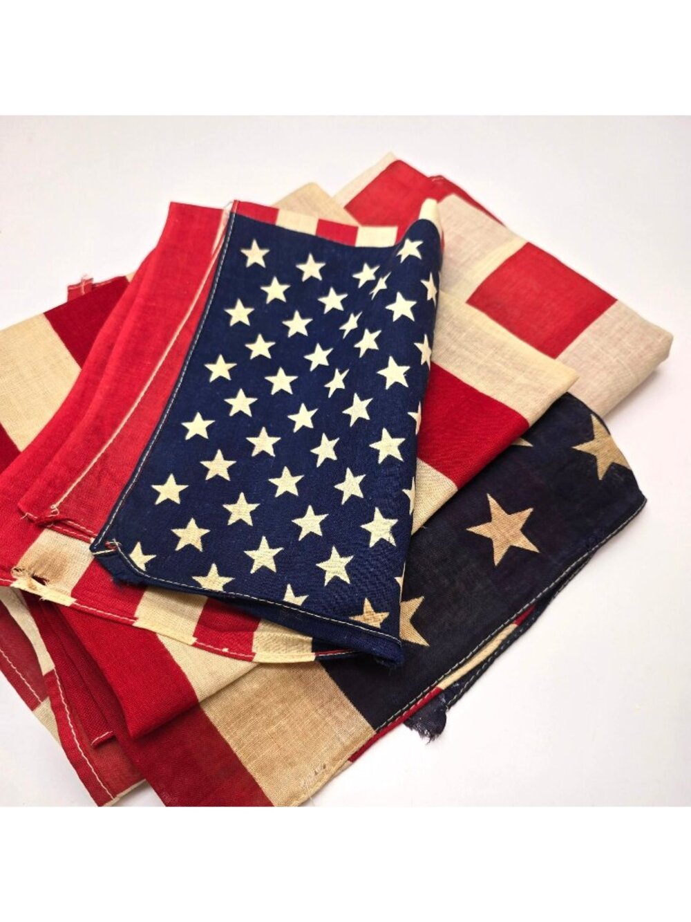 Vintage American Flag Cotton Set of 3 Sizes Fabric Patriotic Decor CM2290